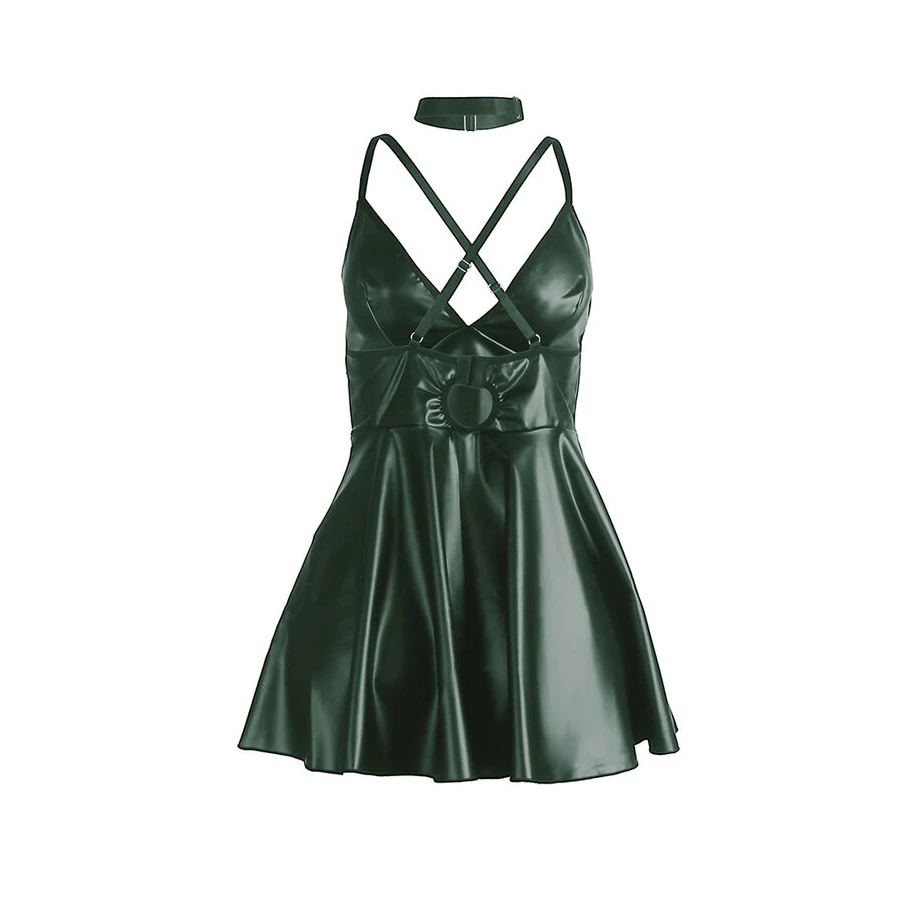 SUBBLIME - 955441 DRESS WITH GREEN LEATHER STRAPS L/XL